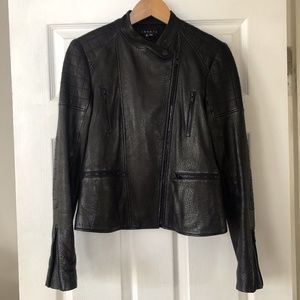 Theory Macha Leather Moto Jacket, size M